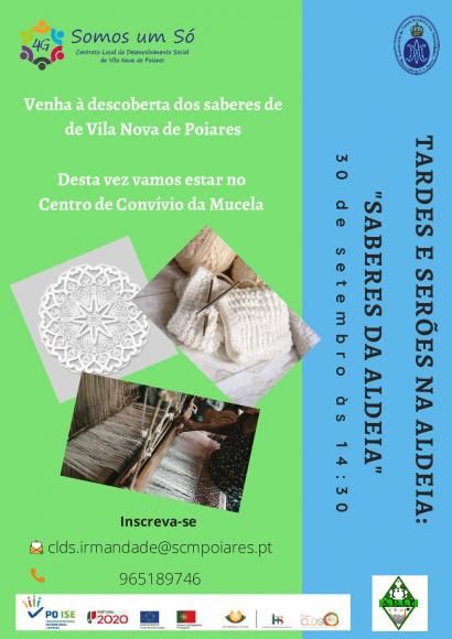 CLDS | Tardes e Ser&otilde;es na Aldeia: &ldquo;Saberes da Aldeia&rdquo; | Dia 30/09 no Centro de Conv&iacute;vio da Mucela