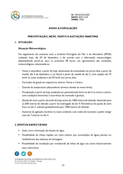 ANEPC | Aviso &agrave; Popula&ccedil;&atilde;o