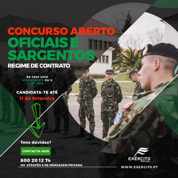 Ex&eacute;rcito Portugu&ecirc;s | Concursos abertos para a categoria de Oficial e Sargento