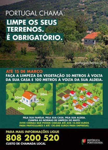 Portugal Chama: Limpe os seus terrenos até 15 de março