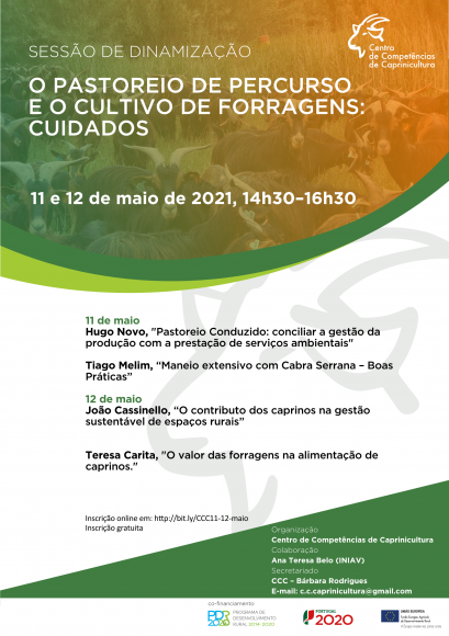 Centro de Compet&ecirc;ncias de Caprinicultura (CCP) | Sess&otilde;es online dias 11 e 12 de maio