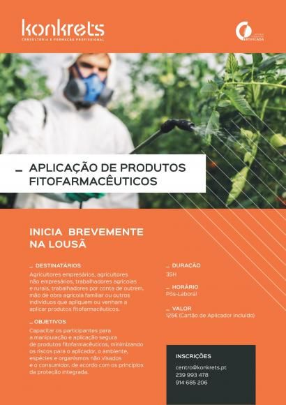 Curso de aplica&ccedil;&atilde;o de produtos fitofarmac&ecirc;uticos | Brevemente na Lous&atilde;
