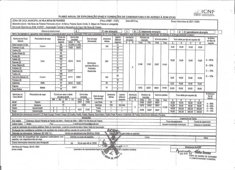 Plano Anual de Explora&ccedil;&atilde;o (PAE) e condi&ccedil;&otilde;es de candidatura e acesso &agrave; Zona de Ca&ccedil;a Municipal de Vila Nova de Poiares