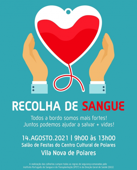 Recolha de Sangue dia 14/08 no Centro Cultural de Poiares