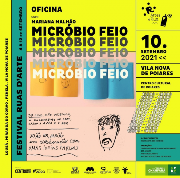 Oficina com Mariana Malh&atilde;o &ndash; Micr&oacute;bio Feio | Dia 10/09 no Centro Cultural de Poiares