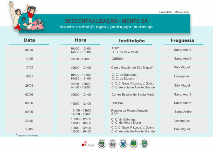 ICREATE | Projeto Mente Sã – calendário maio/junho