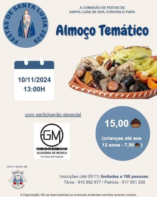 Almoço temático -  Comissão de Festas de Santa Luzia de 2025