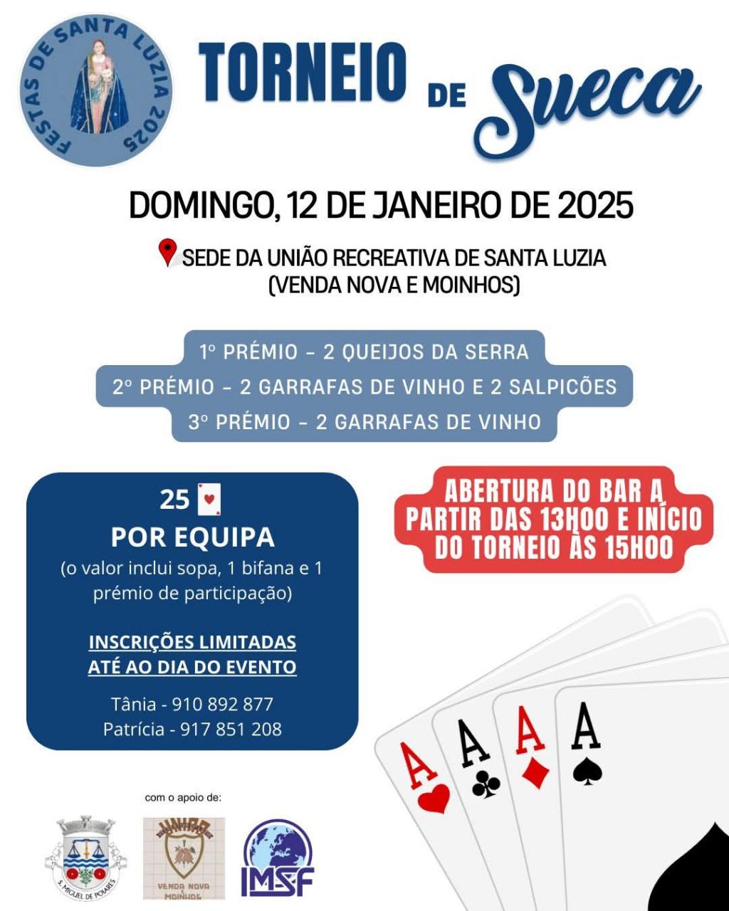 Torneiro de Sueca - Festas de Santa Luzia 2025