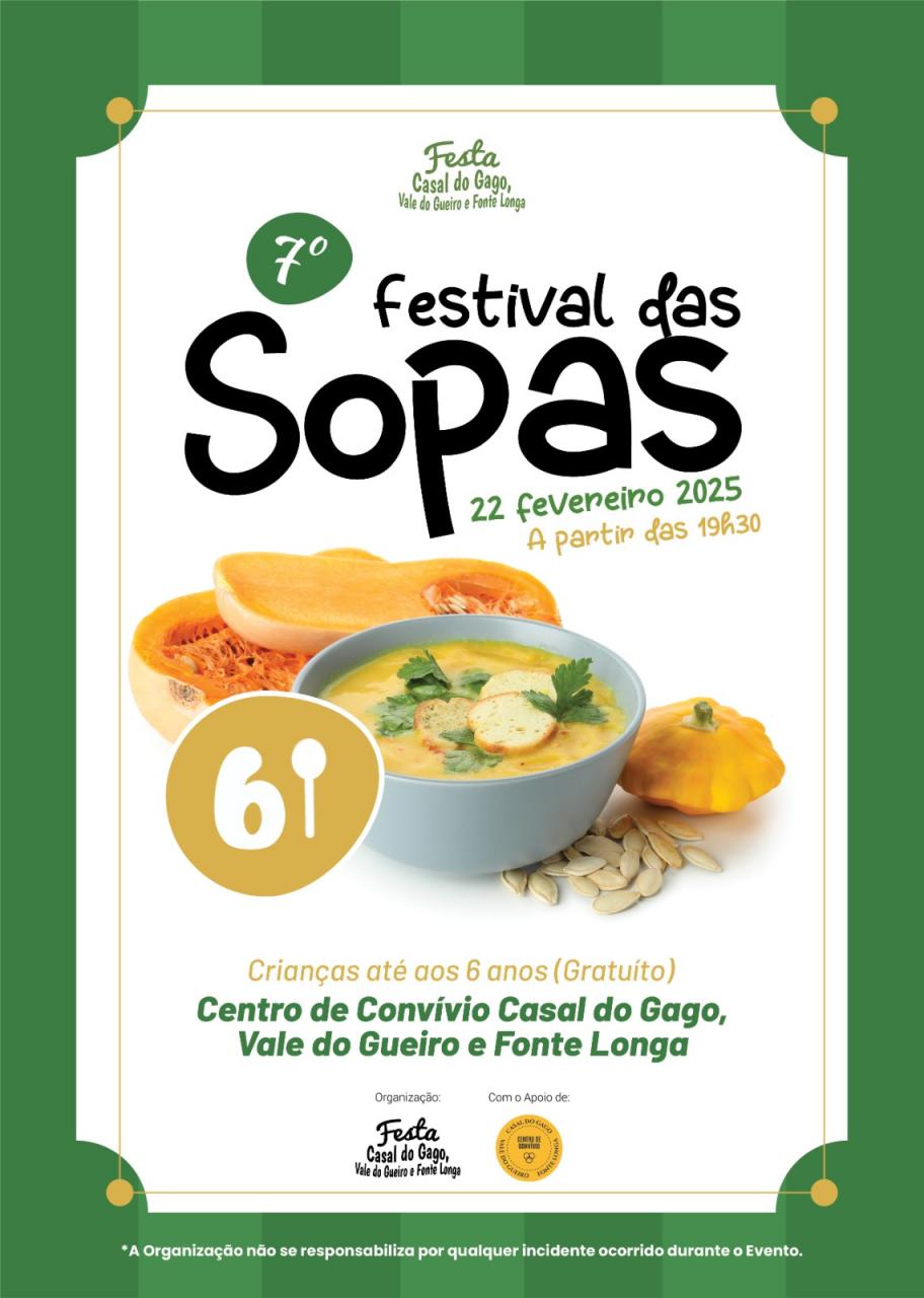 7º Festival das Sopas - Festa de Casal do Gago, Vale do Gueiro e Fonte Longa