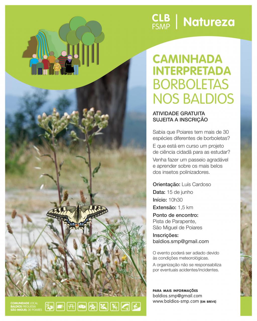 Caminhada "Borboletas nos Baldios": 15 de junho - CLBSMP