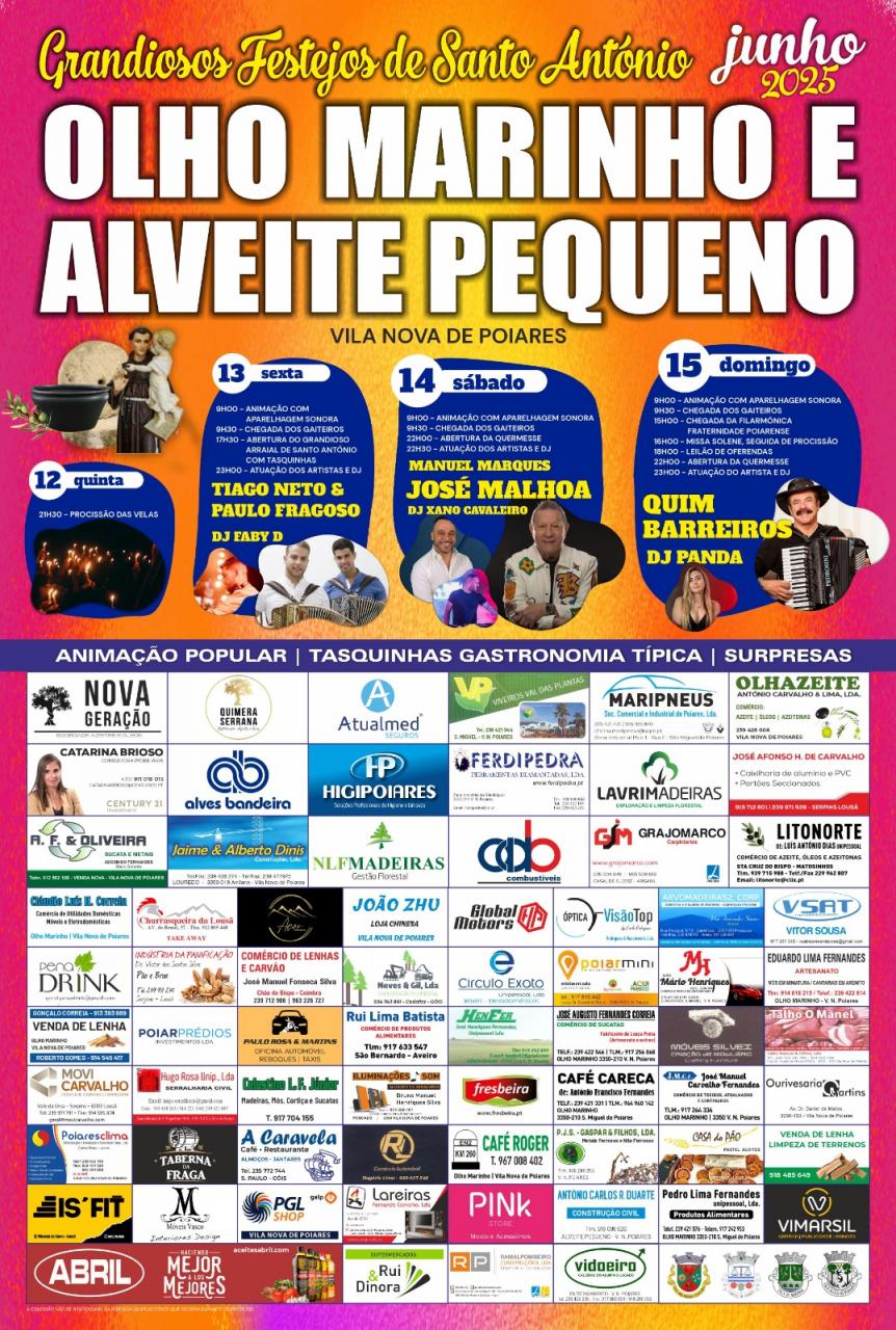 Grandiosos Festejos de Santo António - Olho Marinho e Alveite Pequeno